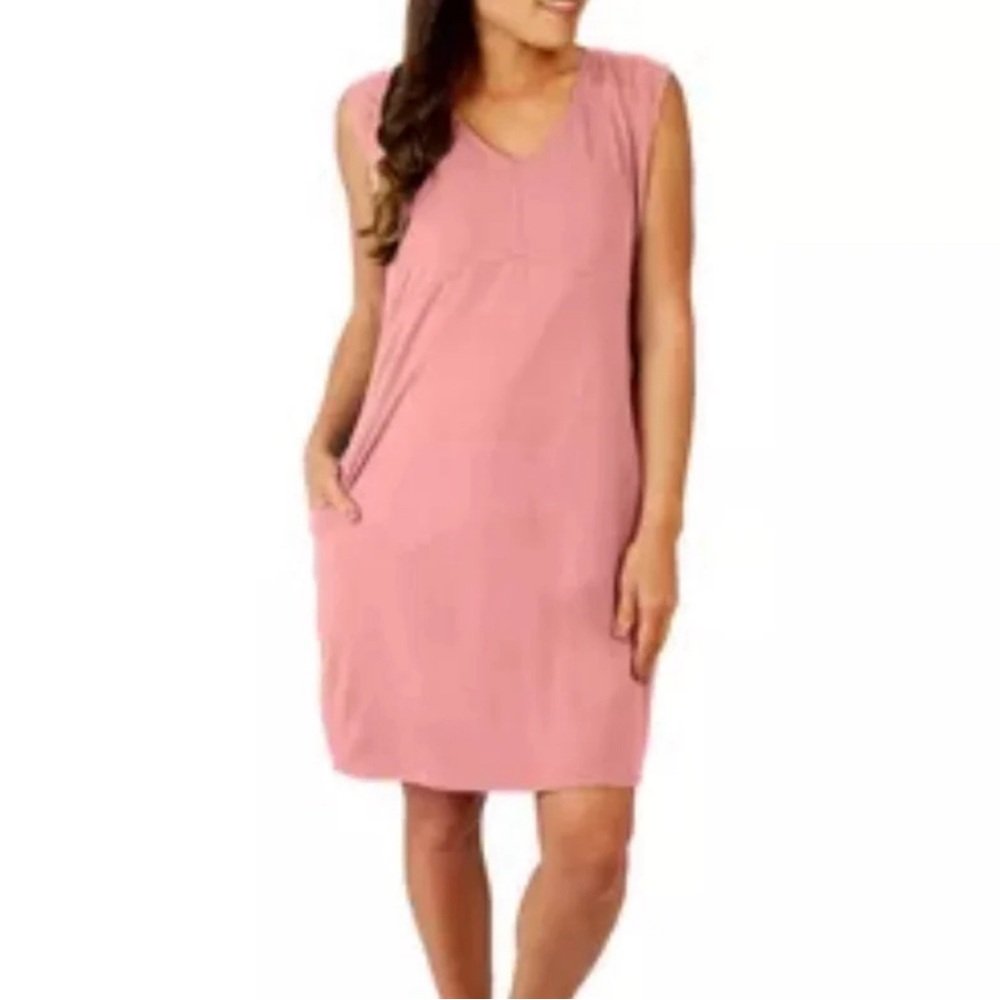 Reel Legends Womens Solid Twist Back Pocket Dress
